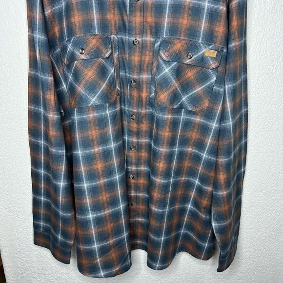 New! Magellan Outdoor LS Pro Performance Flannel Blue/Orange Men Shirt Sz 3XL - Picture 5 of 14